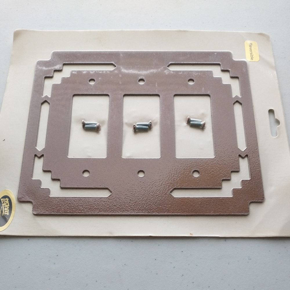 Lazart Triple Rocker Switch plate Southwestern Rust NIP